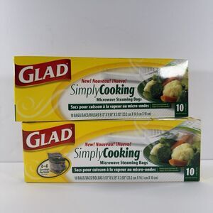Glad Simply Cooking Microwave Steaming Bags ~ 2 NEW SEALED ~ 20ct DISCONTINUED